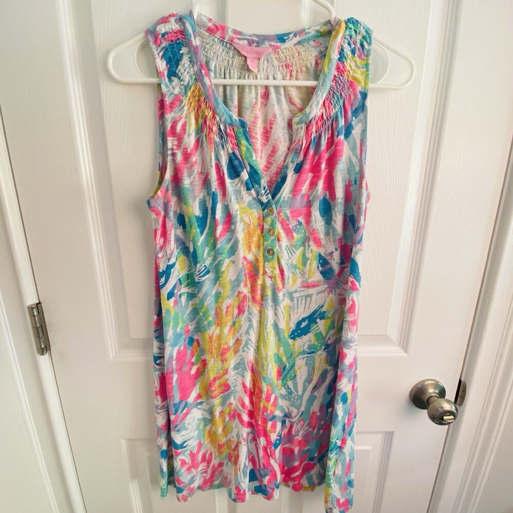 Lilly Pulitzer Dress Women Size Small Essie Sparkling Sands Sleeveless Beach S